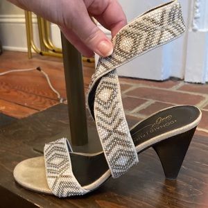Donald Pliner Strappy Beaded Heels